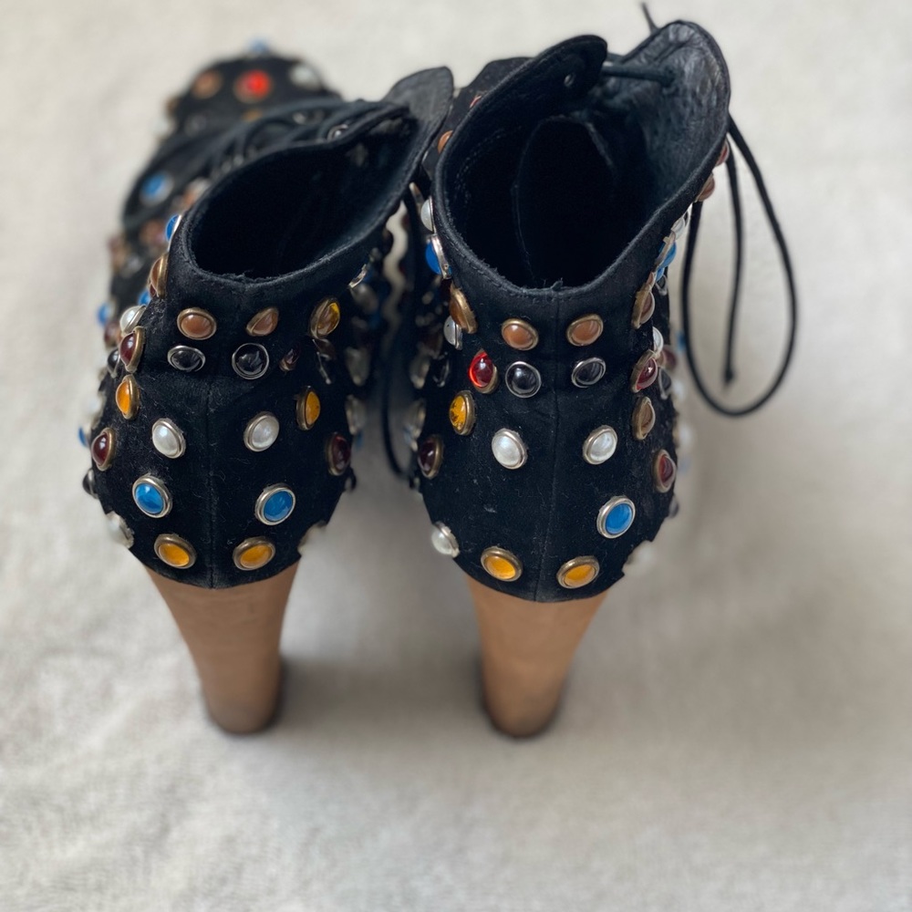 SOLDJeffrey Campbell Rhinestone Colorful Booties Boots - Picture 2 of 8